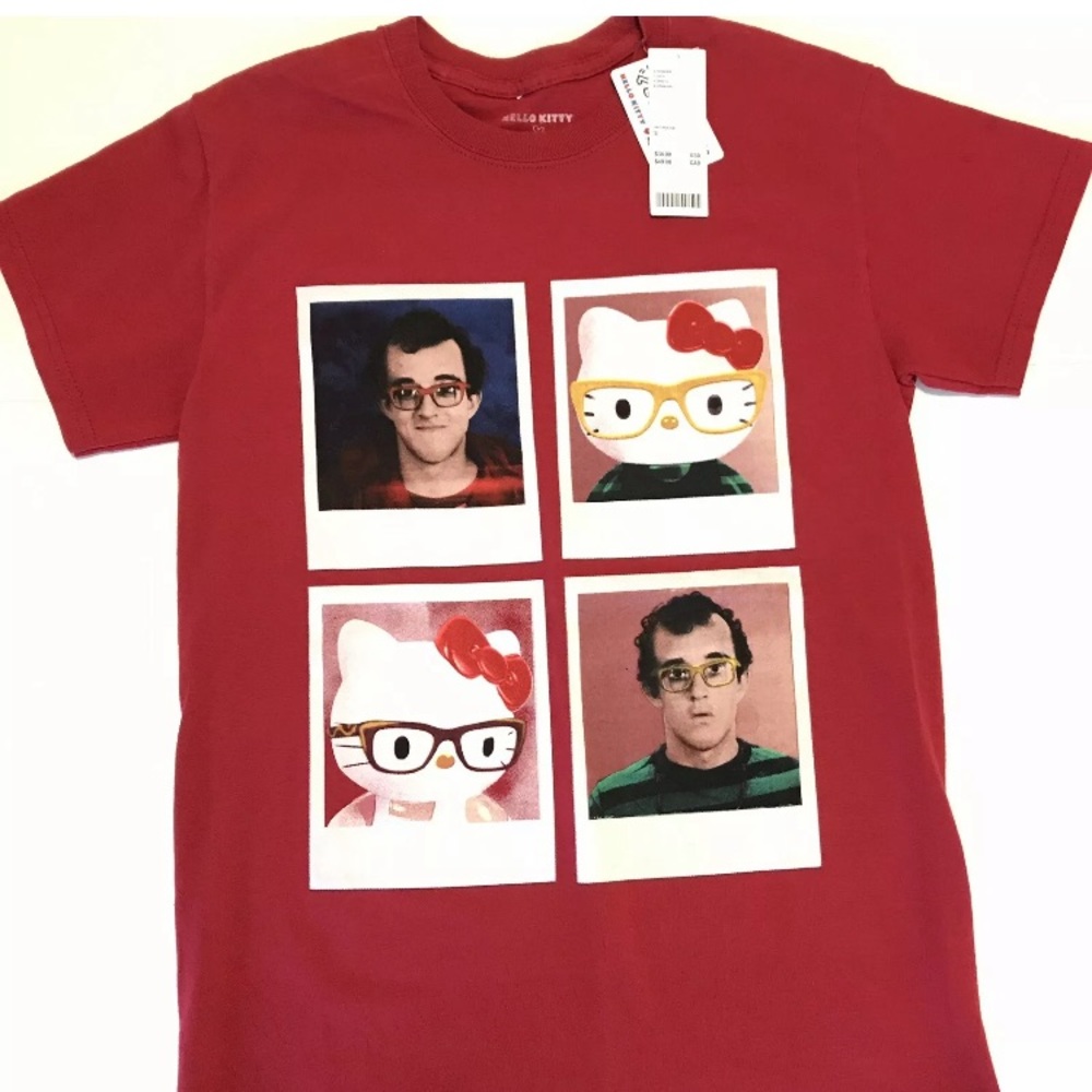 Hello Kitty x Keith Haring T-Shirt Small NWT Red - Picture 1 of 8